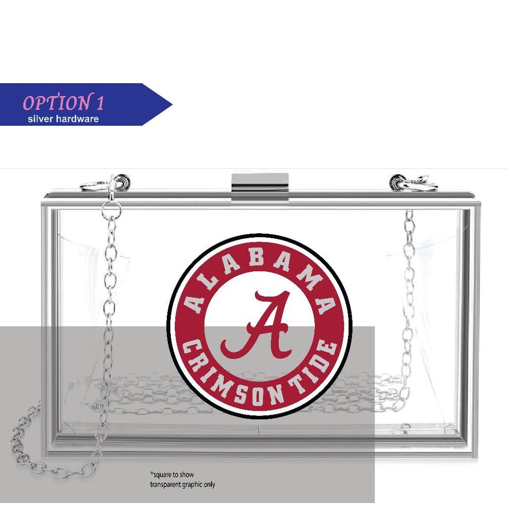 Alabama Crimson Tide clear acrylic clutch